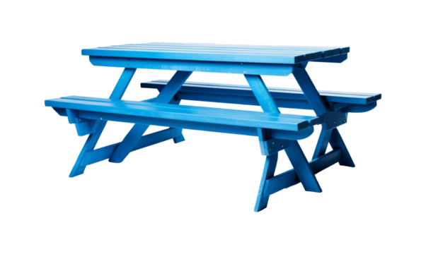 Wooden picnic table isolated, with clipping path
