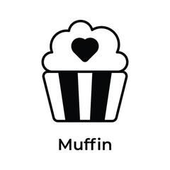 Download this creatively crafted icon of cupcake, confectionery item