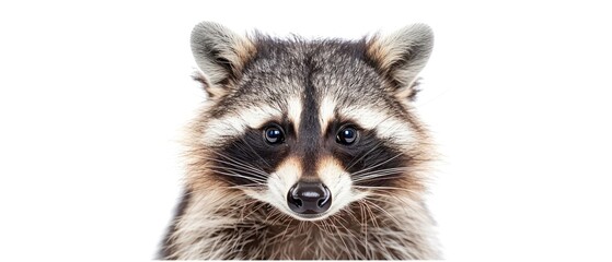 a close up of a raccoon's face with a blurry look on it's face.