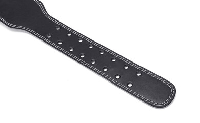 black leather Weightlifting Belt isolated