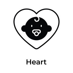 Newborn baby inside love showing concept icon of mom love