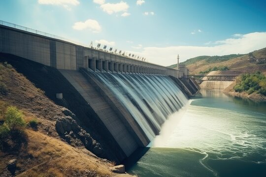 Great water storage dam source of life for mankind Referring to nature Showing the results of economical water use.