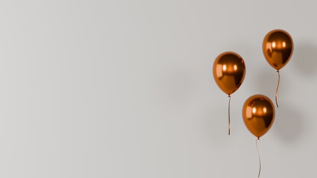 Golden Balloons With White background II 4K Stock Image