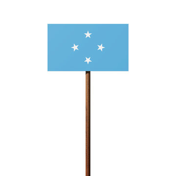 Schild mit der Flagge Mikronesiens