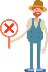 Farmer Character Showing Wrong Mark
