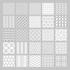 Geometry seamless pattern black and white simple bundle set pack monochromatic