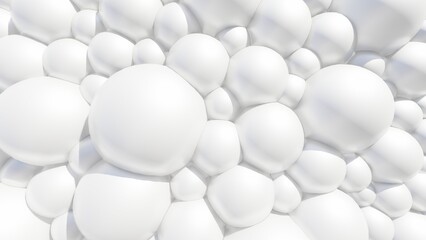 Abstract background white balls surface 3d render