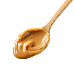 spoon with peanut butter, isolated on transparent background.