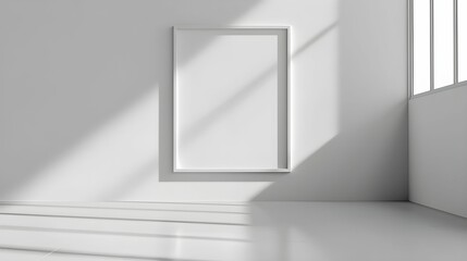 White Frame in a Bright Minimalistic Corner Ai generated

