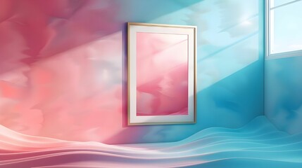 Vibrant Picture Frame on Colorful Textured Wall Ai generated
