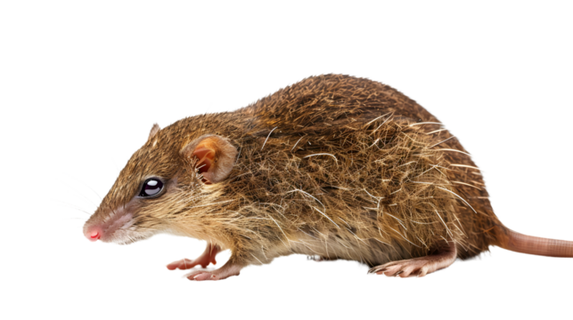 Brown Rat Sitting on White Floor, cut out Easter symbol