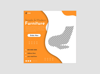 creative shapes furniture sale banner social media post design template bundle