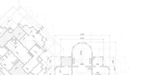 House plan project .Technical drawing background. Engineering design .Vector , illustration.