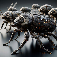Mechanical Scarabs - Futuristic Robotic Insect Invasion