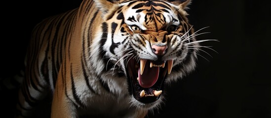 portrait of and angry tiger.