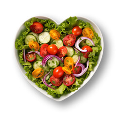 vegetable salad isolated on transparent or white background, png