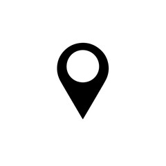 map pointer, location icon vector silhouette isolated on white background 