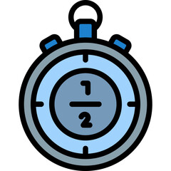 Half Time Vector Line Filled Icon