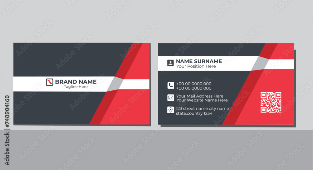 Wall mural Vector design formal red modern business card