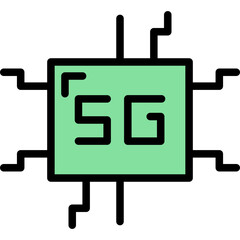 5G-11 Vector Line Filled Icon