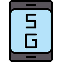 Fototapeta premium 5G-15 Vector Line Filled Icon