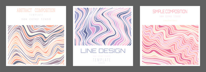 Background of wavy lines. Abstract template for the cover, interior, banners, posters, flyers. The idea of product packaging, print and design creativity