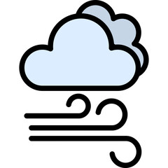 Wind Vector Line Filled Icon