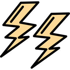 Thunder Vector Line Filled Icon