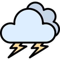 Storm Vector Line Filled Icon