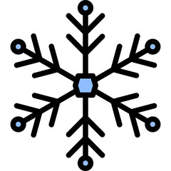 snowflake line filled icon