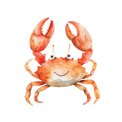 cute crab vector illustration in watercolour style