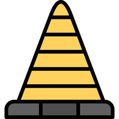 Traffic Cone Vector Line Filled Icon