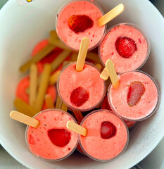 Delicious Popular Ice Cream in Venezuela. Latin America. South America. Strawberries Ice Cream.