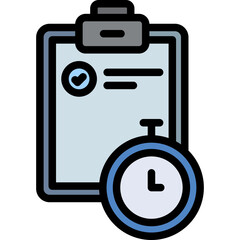 Stopwatch Vector Line Filled Icon