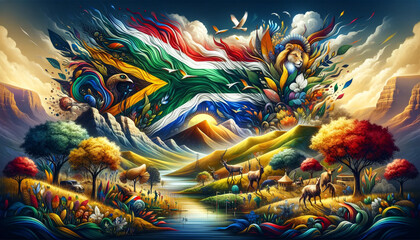 Fototapeta premium Abstract colorful background South Africa
