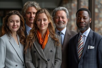 Embracing Diversity: A Multicultural and Multigenerational Team of Business Professionals Unites for a Professional Portrait