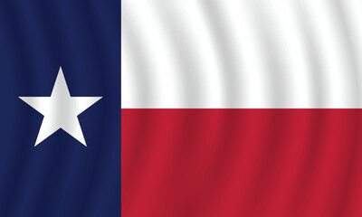 Flat Illustration of Texas state flag. Texas flag design. Texas wave flag. 

