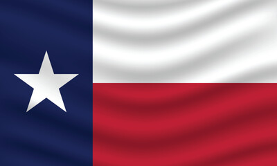 Flat Illustration of Texas state flag. Texas flag design. Texas wave flag. 

