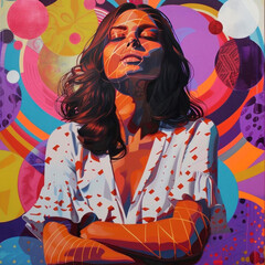 Unleash your creativity with this vibrant, urban pop art-inspired portrait