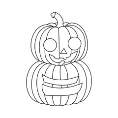Pumpking single continuous one line out line vector art  drawing  and tattoo design