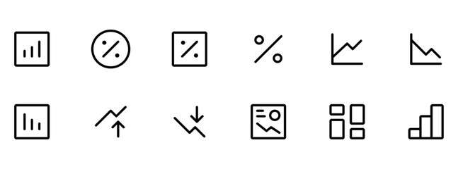 Big data analytics and business intelligence graph icons.