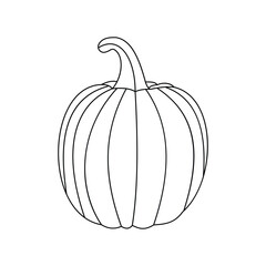 Pumpking single continuous one line out line vector art  drawing  and tattoo design