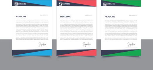 Professional Company Business Letterhead Template Design With Various Colors Bundle For Corporate Office