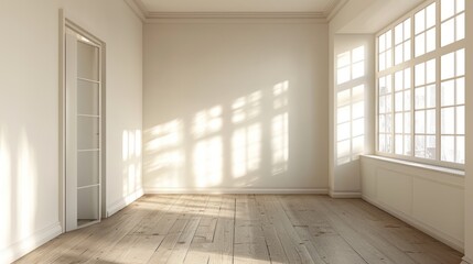 An empty room interior background with cozy ambience, providing an ideal space for relaxation