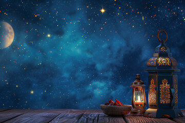 Lantern and dates. Ramadan theme, Eid al-Fitr
