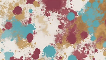 Maroon Teal Gold and White Hazy paint splatter pastel background