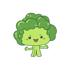 smiling cartoon broccoli or cauliflower vector illustration isolated transparent background logo, cut out or cutout t-shirt print design