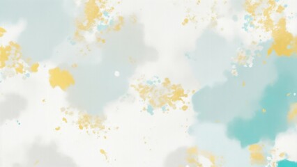 White Teal Gold and White Hazy paint splatter pastel background