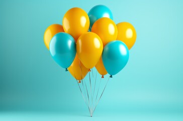 Fototapeta premium a bunch of colorful balloons against on blue background