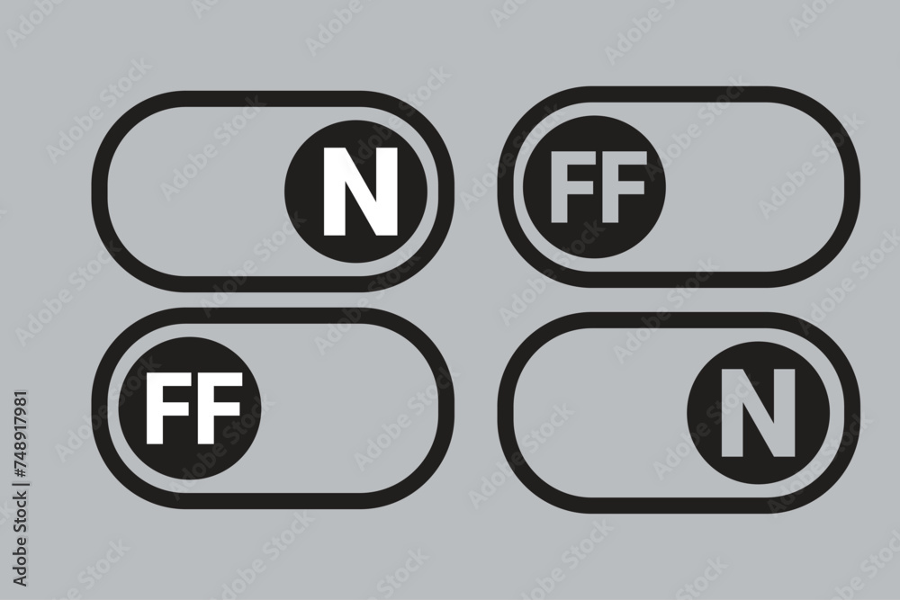 Poster On and off icon editable. switch button vector sign